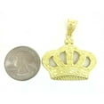 thumbnail image 3 of 10k yellow gold crown pendant charm fine jewelry gift necklace diamond cut 4.8g, 3 of 12