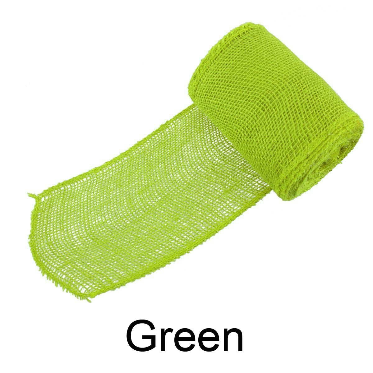 JubileeYarn Burlap Jute Craft Ribbon - 5.5" x 10 Yards - Green - 1 Roll