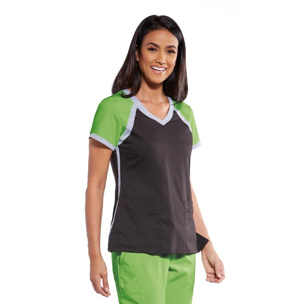 Grey's Anatomy Active Women's 41435 Color Block Scrub TopPING - Walmart.com