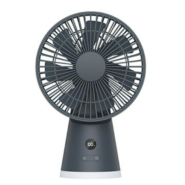 Ventilador de Escritorio Portátil de 3600 MAh, Inalámbrico, USB, 5 Velocidades, Mini Ventilador de Mesa para Casa y Oficina, Gris Oscuro.