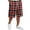 Red, variant on Delconic Men Tartan Plaid Quick Dry Knee Length Casual Shorts Elastic Drawstring Waist Side Pockets Loose Fit Short Pants For Summer Beach Gym Hiking Daily Lounging Outdoor Travel Wear Beige L