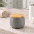 thumbnail image 2 of Bath D Dolomite Round Cotton Box Gray-Bamboo Top, 2 of 7