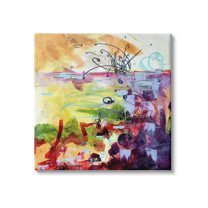 Stupell Industries Abstract Chaos Lively Line Movements Purple Orange Yellow, 30 x 30, Design by Heather W. Ernst