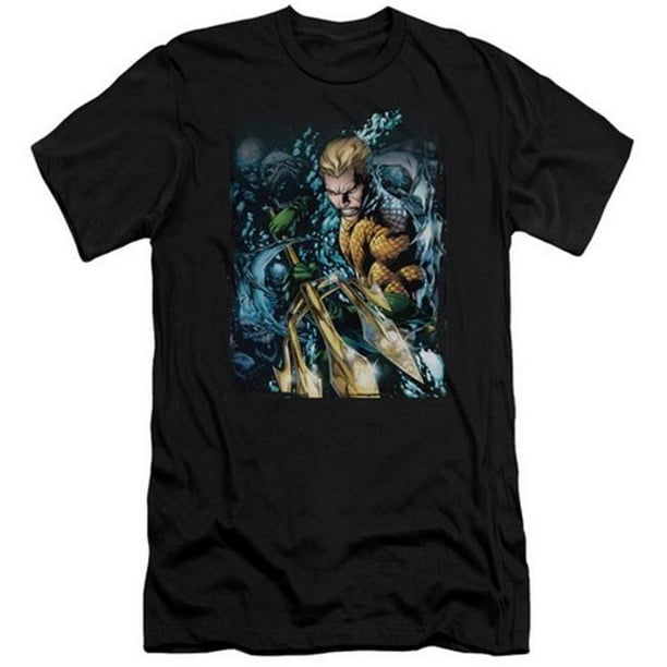 Jla-Aquaman No.1 - T-Shirt à Manches Courtes Adulte 30-1 - Noir&44; Grand