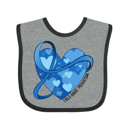 

Inktastic Child Abuse Prevention-Ribbon Around Heart Gift Baby Boy or Baby Girl Bib