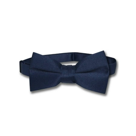 Notes Navy Blue Necktie - Vesuvio Napoli BOY'S BOWTIE Solid NAVY BLUE Color Youth Bow Tie