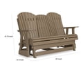 thumbnail image 7 of Benjara BM315940 67 in. Sami Outdoor Adirondack Glider Loveseat with Dropdown Cupholders, Brown, 7 of 7