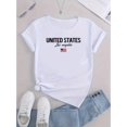 thumbnail image 2 of Women's Patriotic Flag Print T-Shirt - Casual Crew Neck, Short Sleeve, Stretchy Polyester Blend, Machine Washable - Perfect for Summer & Independence Day, 2 of 6