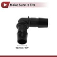thumbnail image 4 of Conector de Tubo de Vacío Único Bargains 12.7mm Codo en Forma de L Negro PP 2 Pcs, 4 of 7