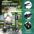 thumbnail image 6 of COSYWILL Steerable Knee Scooter,Economy Knee Walker,All Terrain Foldable Medical Scooter for Foot Injuries Crutches Alternative,Green, 6 of 7