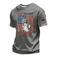 thumbnail image 5 of Men's 250 Years of Freedom Patriotic T-Shirt with Liberty Statue and USA Flag Graphic and Short Sleeves Featuring Crew Neck Design Gray XXXL, 5 of 6