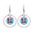thumbnail image 1 of Soy de Santa Lucía Los pendientes cuelgan del aro de la joyería del círculo de la gota Unbranded M, 1 of 3