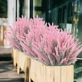 thumbnail image 6 of GRNSHTS Artificial Lavender Flowers 8pcs Fake Plants with Faux Plastic Wedding Bouquet for Home Party Wedding Balcony Garden Patio Outdoor Decoration (Pink), 6 of 14
