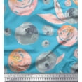 thumbnail image 1 of Soimoi polyester Crepe Fabric Flower & Leaves Watercolor Decor Fabric Printed Yard 52 Inch Wide, 1 of 3