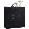 thumbnail image 3 of Kingfisher Lane Traditional 7 Drawer Wood Chest with Locks in Black, 3 of 5