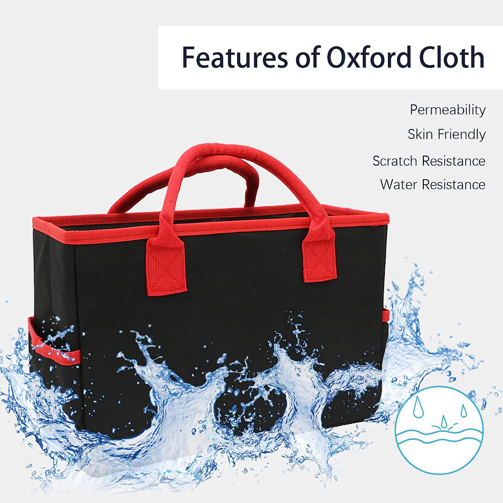 Mosey Art Supplies Tote Bag with Pockets Oxford Cloth Heavy Duty Portable Handle Folding Artist Crafts Tool Storage Handbag Organizer Caddy