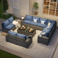 thumbnail image 2 of Aoxun Patio Furniture Set, 12 Pcs Outdoor Patio Furniture Sets with 4 in Thicken Cushion, Widen Armrests Wicker Outdoor Sectional for Backyard (Waterproof Cover Include), 2 of 6