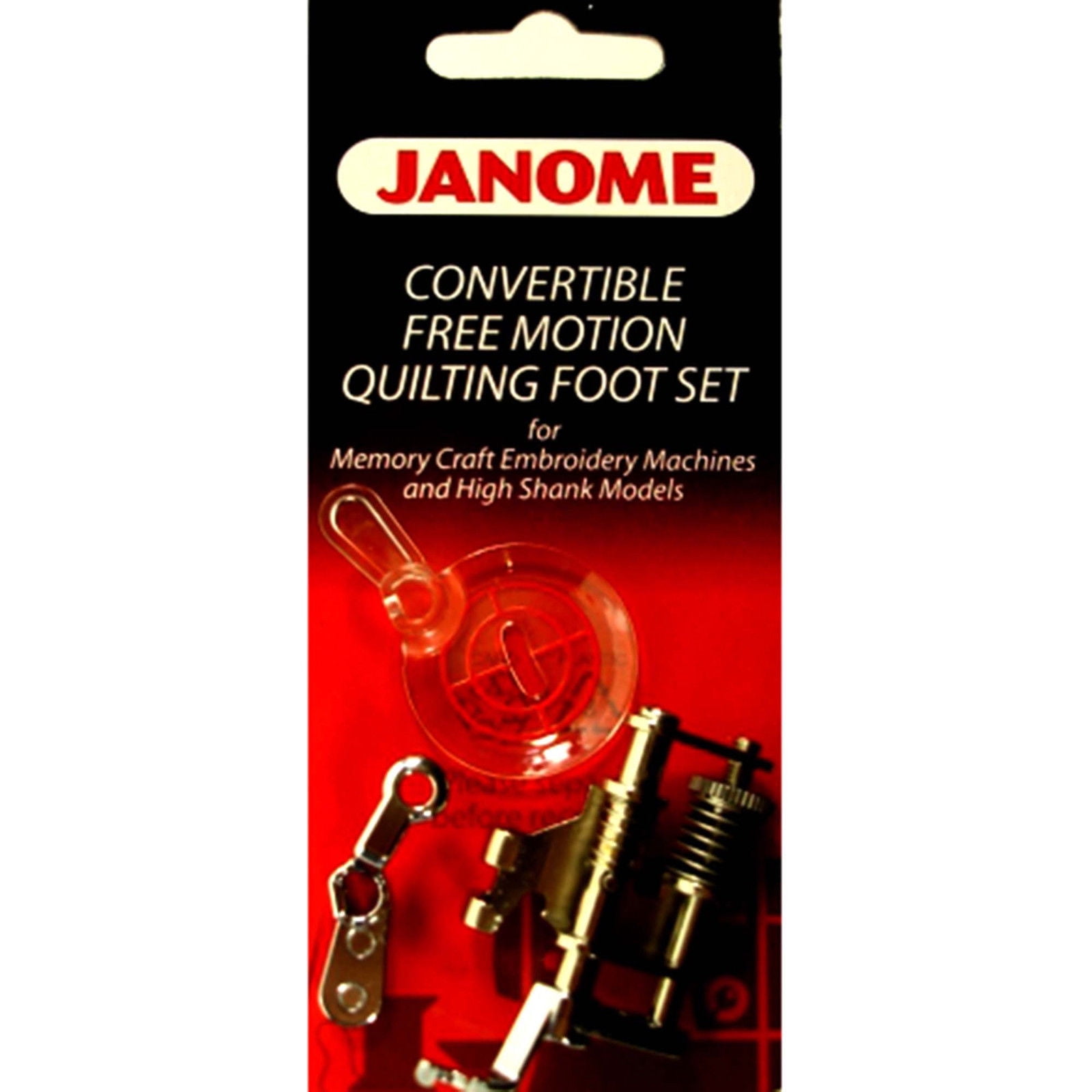 CONVERTIBLE FREE MOTION QUILTING FOOT SET FITS JANOME ELNA HIGH SHANK SEWING 