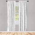 thumbnail image 3 of Ambesonne Grey Curtains, Geometric Circles Retro, Pair of 28"x63", Grey White, 3 of 5