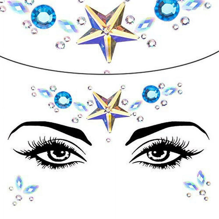 SIQUK 12 Sets Face Jewels Mermaid Face Gems Face Rhinestone Temporary  Tattoos Crystal Tears Gems Stones for Race Carnival Festival Party 