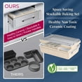 thumbnail image 7 of Premium Sheet Pan Set - Aluminized Steel with Ceramic Non-Stick, Heavy-Duty Bakeware for Cake, Bread - Even Heat Distribution - KFCC Premium Ceramic Inside, Colored Outside - Oven-Safe - Gold, 7 of 7