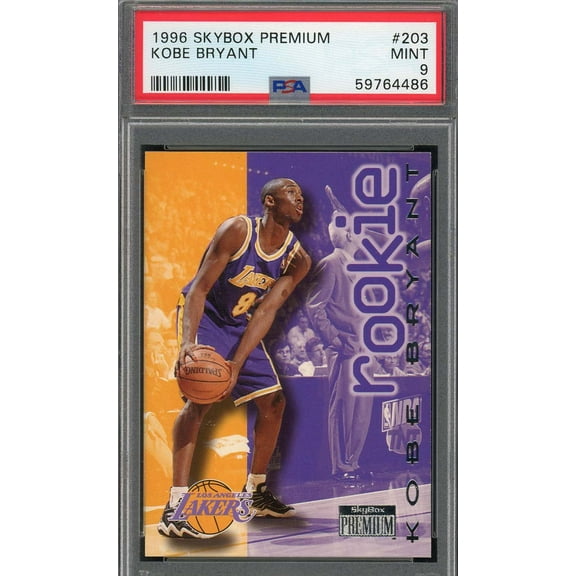Kobe Bryant 1996 Skybox Premium Basketball Rookie Card #203 Graded PSA 9