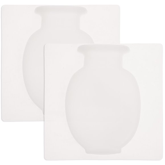 2 pegatinas de silicona para nevera, sin perforaciones, creativas, para floreros, reutilizables, lavables, para decoración del hogar (blancas)