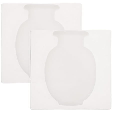 

fridge vase 2pcs Punch Free Silicone Fridge Sticker Creative Flower Vase Reusable Washable Refrigerator Gift Home Decor (White)