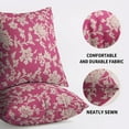 thumbnail image 5 of Vintage Floral Block Print Pillow Covers 16x16 Set of 2 Hot Pink Brown Cream Flower Pattern Rustic Old Style Decorative Throw Pillow Cases Outdoor Farmhouse Decoration for Sofa Couch Bed, 5 of 6