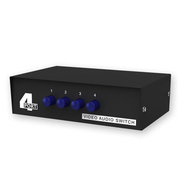 Mt-431av Conmutador de audio AV de 4 puertos 4 entradas 1 salida, caja selectora de metal