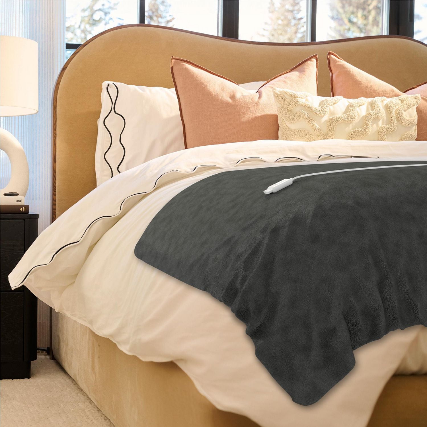 Sunbeam Throw Poseidon Blue Microplush, 4 Heat Settings, 4-Hour Auto Shut-Off, Electric Heated Blanket, 50” x 60”