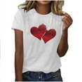 thumbnail image 5 of MaFYtyTPR Women's Printed T-shirts Valentine's Day Ladies Trendy Printing Short Sleeved Crew Neck Pullover Tops White XXXL, 5 of 5