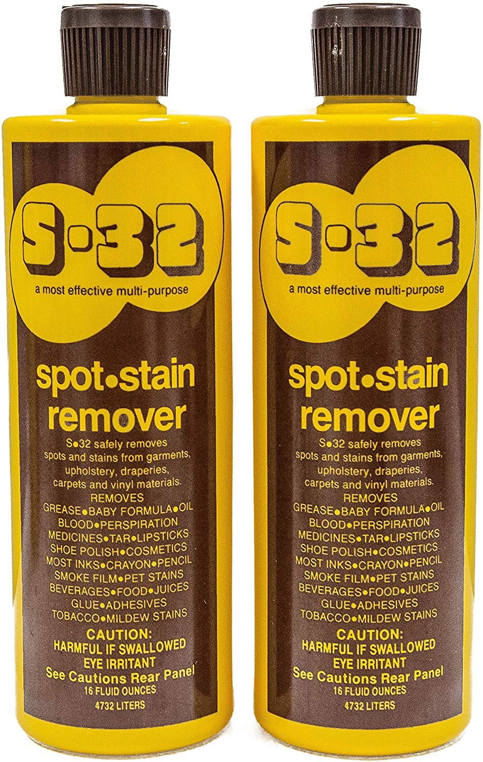S-32 Spot Stain Remover, Safely Removes Stubborn Spots and Stains, Commercial Use, Household Needs, 15.2 Ounces, 2 Pack