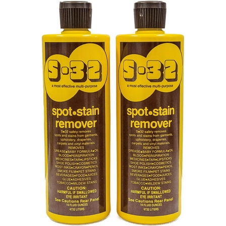 S-32 Spot Stain Remover, Safely Removes Stubborn Spots and Stains, Household Needs, 15 oz. 2 pack