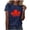 Blue, variant on Women's Fashionable Casual Canada Day Maple Leaf Print T - Shirt,Canada Day Round Neck Maple Leaf Print Short Sleeve Black 2XL