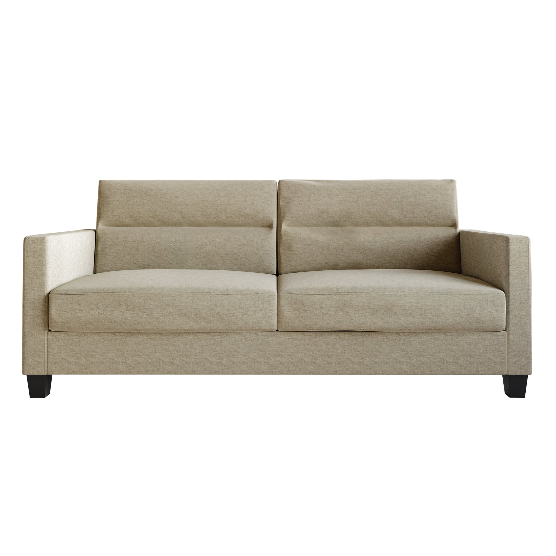 Castle Place Contemporary Linen Upholstered Sofa, Dark Beige