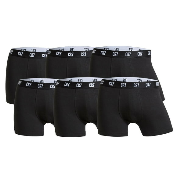 CR7 Hombre Calzoncillos, Paquete de 6 - Trunks, Algodón Orgánico elástico Negro L (Large)