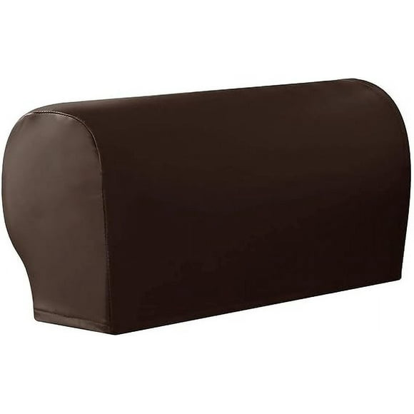 Granjero Gordo Guantes de piel sintética impermeables, guantes de sofá elásticos retro, 2 piezas, café oscuro