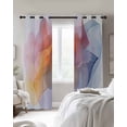 thumbnail image 3 of Pink Yellow Blue Abstract Blackout Curtains 63 Inches Long for Bedroom, Modern Art Wave Thermal Insulated Room Darkening Black Out Window Curtain Panels Grommet Drapes for Living Room, 3 of 8