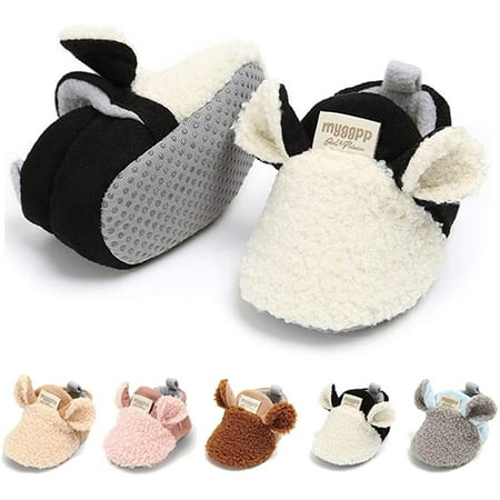 

Infant Baby Boys Girls Slipper Stay On Non Slip Soft Sole Newborn Booties Toddler First Walker Crib House Shoes 0-18 Months