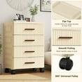 thumbnail image 4 of Rugerasy 4 Layers Multifunctional Drawer Storage Cabinet Bedside Table Living Room Snack Toys Books Clothes Storage Cabinet Cream Color 48cm Width Primary Color Handle ,Primary Color, 4 of 7