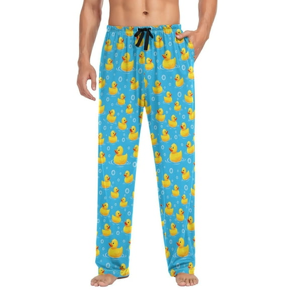 joogoo Men's Pajama Pants Cute Ducks Bubbles Soft Long Sleep Lounge Pjs Bottoms L