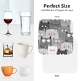 thumbnail image 6 of Honeii Cats Group print Leather Coaster Set of 4, ideal for safeguarding your furniture from drinks spills and effortless cleanup-Square, 6 of 6