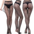 thumbnail image 1 of Qertyioot Fashion Pantyhose Solid Leggings Pants Mesh Perspective Plus Size Fishnet Netting Stockings, 1 of 3