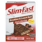 Slim-Fast Meal Options: Dutch Chocolate Breakfast & Lunch Bars, 8 pk
