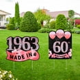 thumbnail image 1 of Hoplaep Rose Gold 60th Birthday Yard Sign Decorations for Women，2PCS,16.5*12.6*0.5 inch, 1 of 7