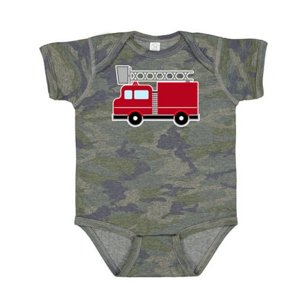 

Inktastic Red Firefighter Fire Truck Gift Baby Boy or Baby Girl Bodysuit