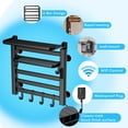 thumbnail image 3 of TABU Towel Warmer Rack, 6 Bars Electric Heated Towel Racks, Top Warmer Shelf, Auto Shut-Off Timer, for Bathroom, Black, 3 of 8