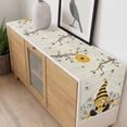 thumbnail image 4 of Yellow Gnomes Table Runner - 60 Inch Long, Kitchen Dining Table Runner Dresser Scarves, Spring Floral Bees Daisy Branches Farmhouse Decor for Coffee Tables Wedding Party Banquet, 4 of 8