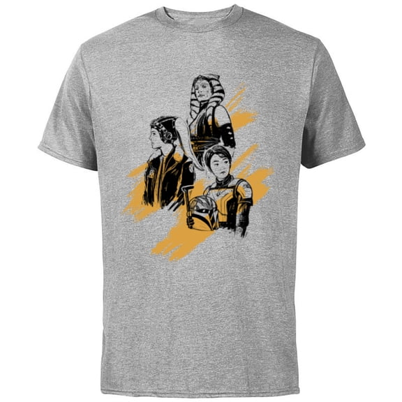 Star Wars Ahsoka Tano Sabine Wren Hera Syndulla Sketch Art - Short Sleeve Cotton T-Shirt for Adults - Customized-Athletic Heather